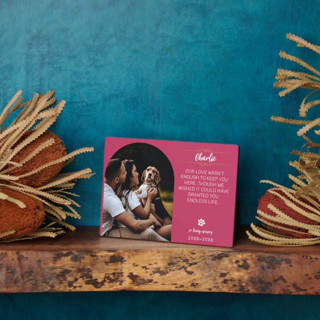 In Loving Memory Dog Photo Plaque – Personalised G (Side)