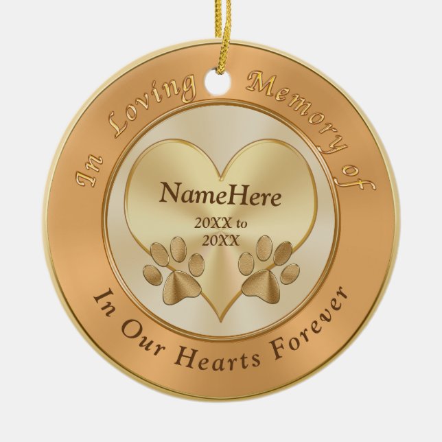 In Loving Memory Dog Sympathy Gifts PERSONALIZED Ceramic Tree Decoration (Front)
