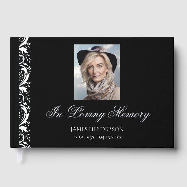 In Loving Memory Elegant Flourish Guest Book (Front)