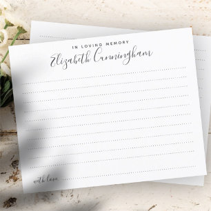 In Loving Memory Elegant Funeral Attendance Card