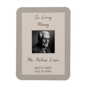In Loving Memory Elegant Funeral Memorial  Magnet