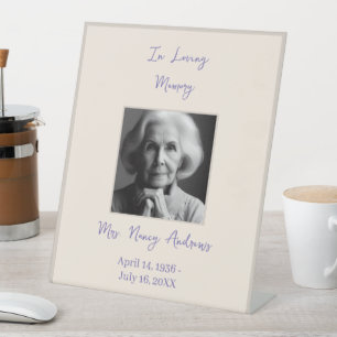 In Loving Memory Elegant Funeral Memorial Pedestal Sign