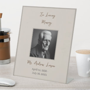 In Loving Memory Elegant Funeral Memorial Pedestal Sign