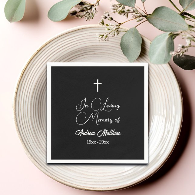 In Loving Memory Elegant Funeral Napkin (Creator Uploaded)