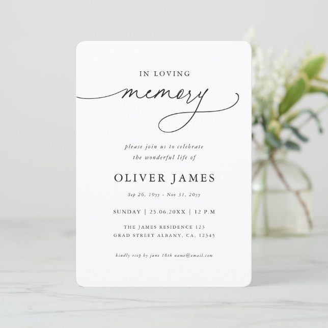 In Loving Memory Elegant Funeral Program (Standing Front)