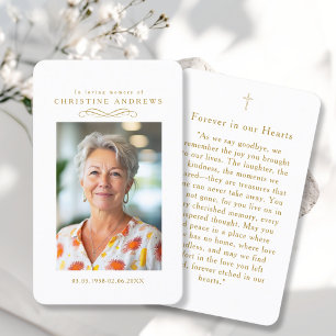 "In loving Memory" Elegant Photo Prayer Business Card