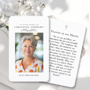 "In loving Memory" Elegant Photo Prayer Business Card