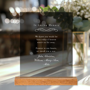 "In Loving Memory" Elegant Wedding Memorial Acrylic Sign