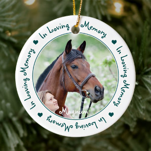 In Loving Memory Equestrian Horse Memorial Photo Ceramic Ornament