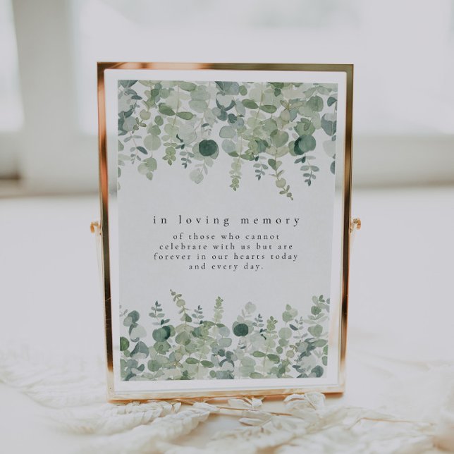 In Loving Memory Eucalyptus Wedding Memorial Sign  Invitation (Creator Uploaded)