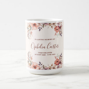 In Loving Memory Floral Watercolor Custom Name Coffee Mug