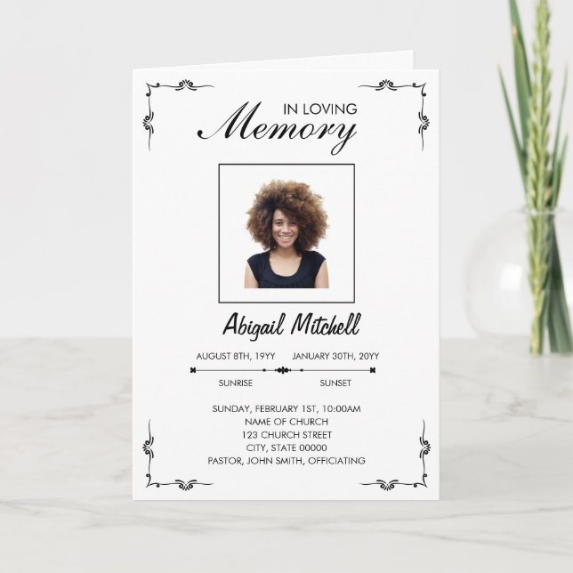 In loving Memory Folded Furneral Program (Front)