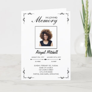 In loving Memory Folded Furneral Program