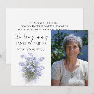 In Loving Memory Forget Me Not Floral Funeral Invitation