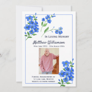 In Loving Memory Forget Me Not Funeral Card