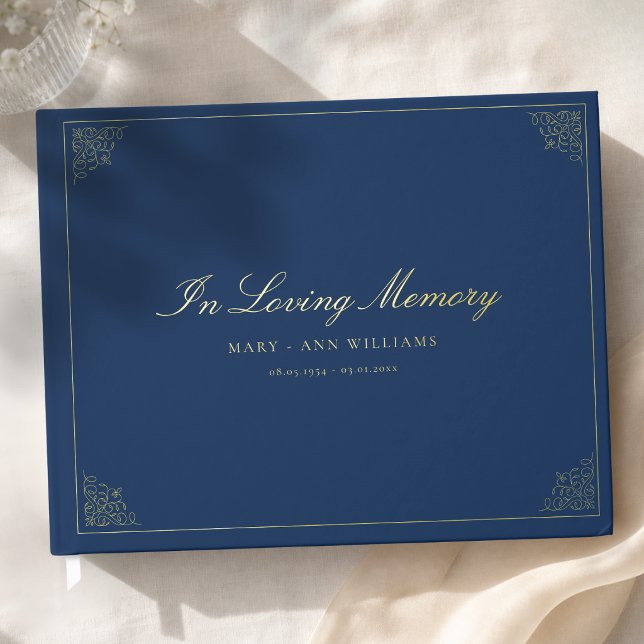 In Loving Memory Funeral Blue Guest Book (In Loving Memory Funeral Blue Foil Guest Book)