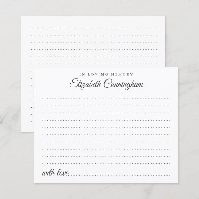 In Loving Memory Funeral Classic Attendance Card (Front/Back)