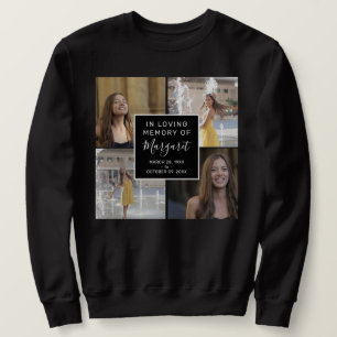 In Loving Memory Funeral Memorial 4 Photo Collage Sweatshirt