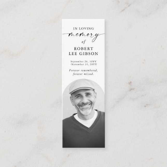In Loving Memory Funeral Memorial Bookmark Card (Front)