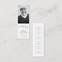 In Loving Memory Funeral Memorial Bookmarks Card