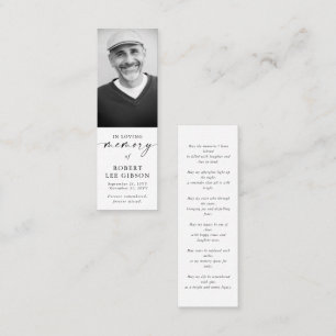 In Loving Memory Funeral Memorial Bookmarks Card