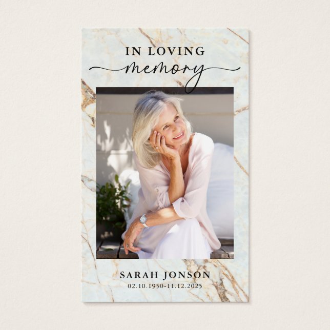 In Loving Memory Funeral Memorial Prayer Card (Front)