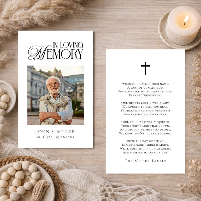 In Loving Memory Funeral Memorial Prayer Card (Creator Uploaded)