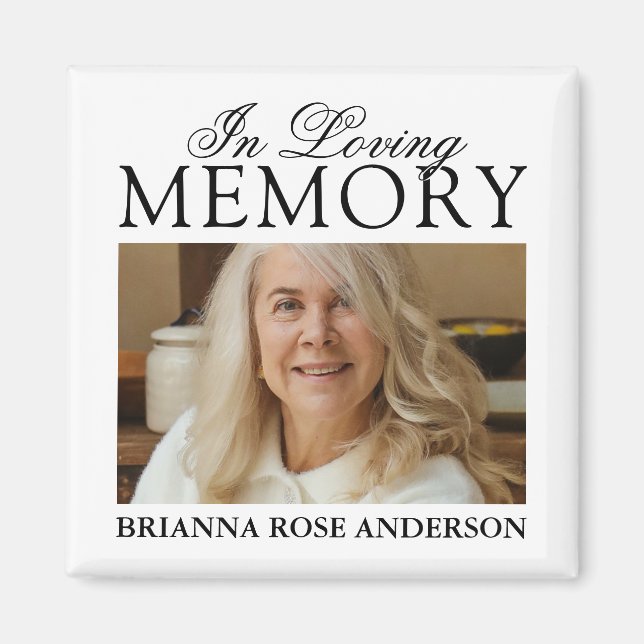 In Loving Memory Funeral Photo Magnet (Front)