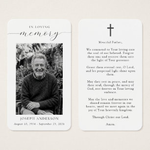 In Loving Memory Funeral Photo Prayer Card