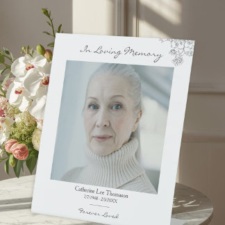 In Loving Memory Funeral Photo Tabletop Sign