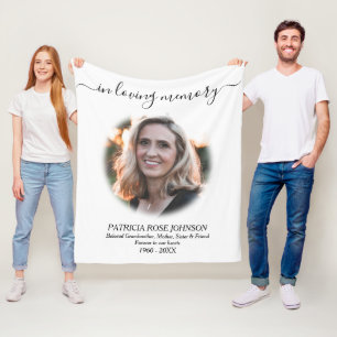 In Loving Memory Funeral Photo Tribute Fleece Blanket