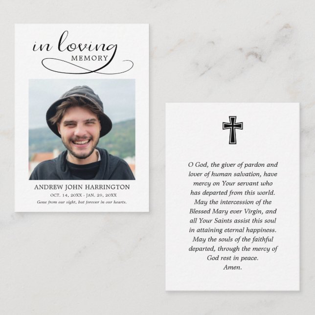 In Loving Memory Funeral Prayer Card (Front/Back)