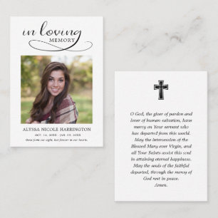 In Loving Memory Funeral Prayer Card