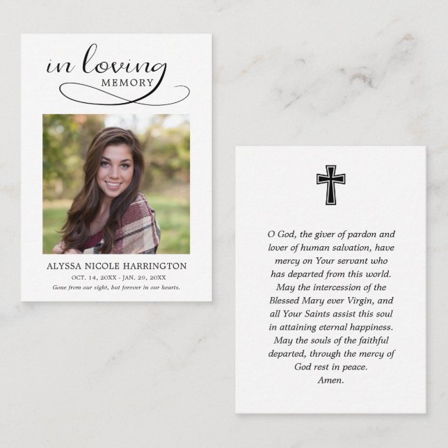 In Loving Memory Funeral Prayer Card (Front/Back)