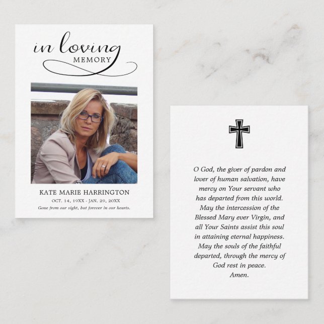 In Loving Memory Funeral Prayer Card (Front/Back)