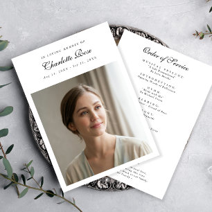 In Loving Memory Funeral Program Keepsake Card