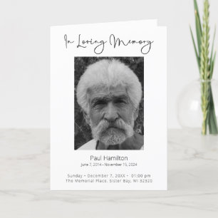 In Loving Memory Funeral Program Order of Service 