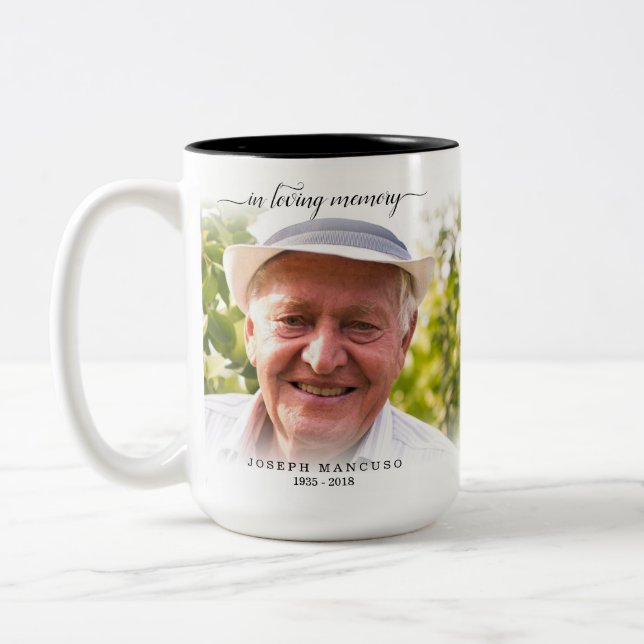 In Loving Memory Funeral Sympathy Two-Tone Coffee Mug (Left)
