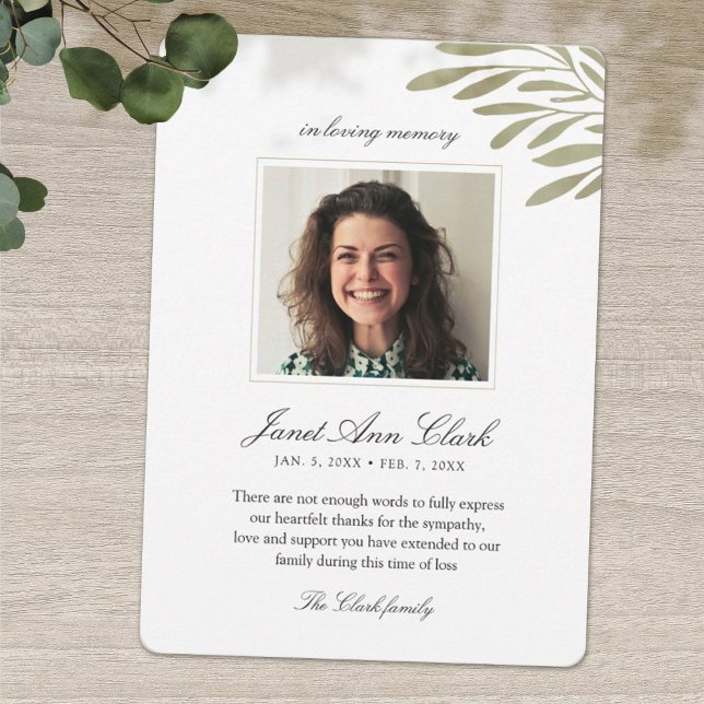 In Loving Memory Funeral Thank You Card (Creator Uploaded)