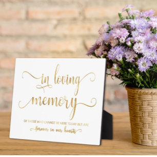 In loving memory Gold wedding sign Tabletop Plaque