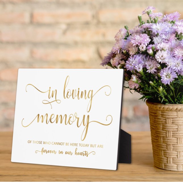 In loving memory Gold wedding sign Tabletop Plaque (Creator Uploaded)