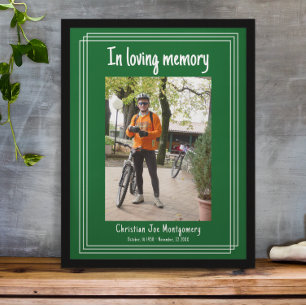 In loving memory Green Photo Funeral Poster
