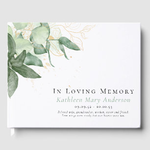 In Loving Memory Greenery Memorial  Guest Book