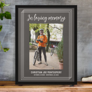 In loving memory Grey Photo Funeral Poster