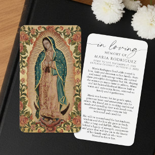 In Loving Memory Guadalupe Funeral Prayer Cards