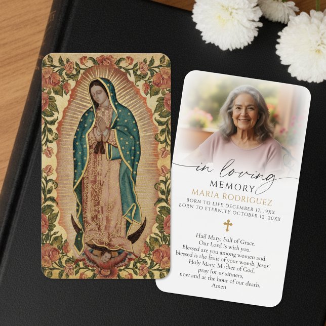 In Loving Memory Guadalupe Photo Prayer Card (Creator Uploaded)