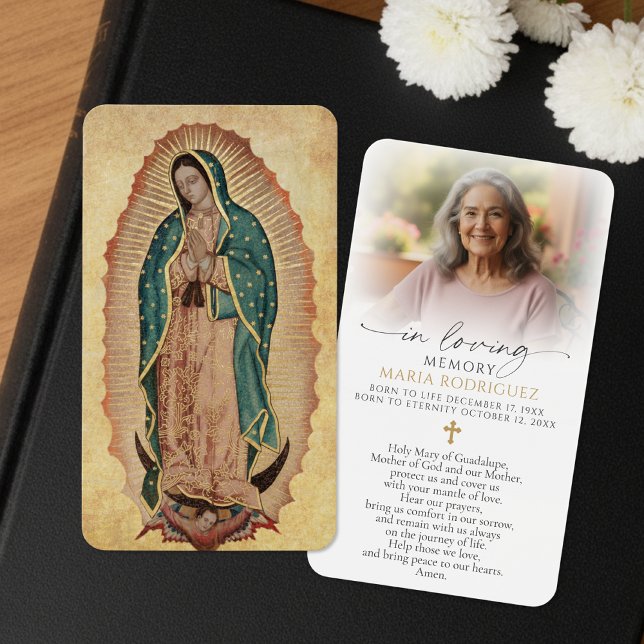 In Loving Memory Guadalupe Photo Prayer Card (Creator Uploaded)
