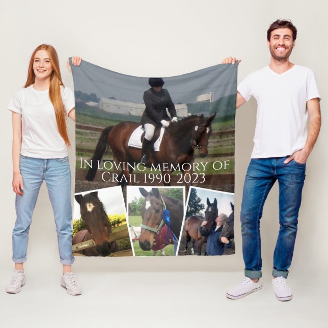 In loving memory horse four photo collage  fleece blanket (In Situ)