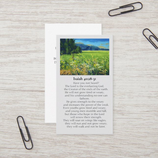 In Loving Memory Isaiah 40:28-31 Sympathy Card (Front/Back In Situ)