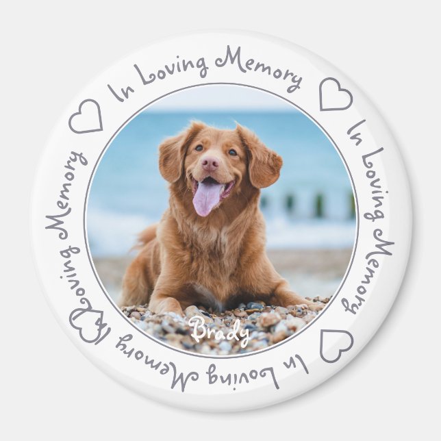 In Loving Memory Keepsake Pet Memorial Dog Magnet (Front)